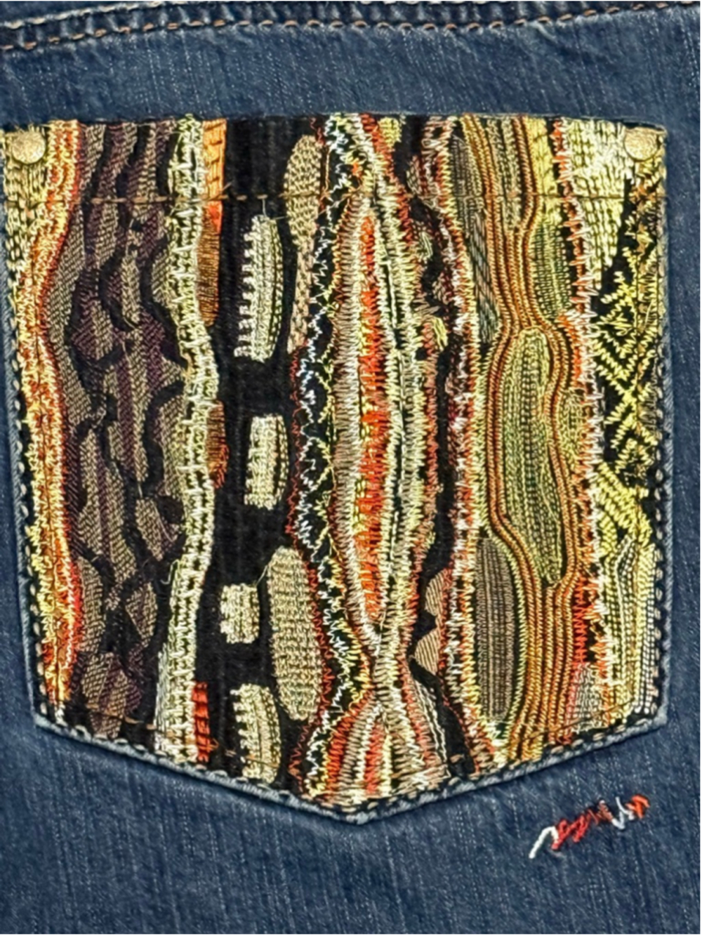 Vtg Y2K COOGI Men’s Baggy Denim Jeans Multicolor Embroidered Pockets Sz 40x34 - Picture 10 of 10